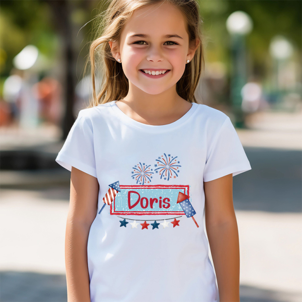 Personalized Kid 4th Of July Firework Independence T-Shirt| Cloth1452