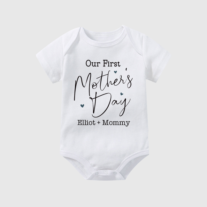 Personalized Our First Mother's Day Baby Cozy Onesie| BBcloth2211
