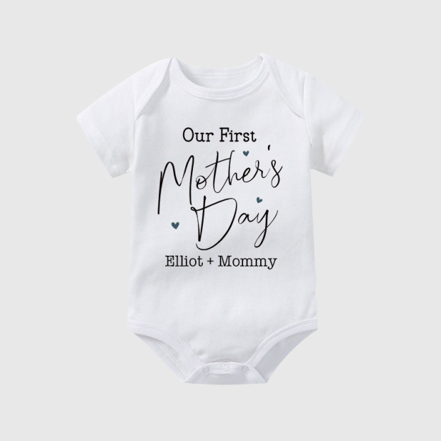Personalized Our First Mother's Day Baby Cozy Onesie| BBcloth2211