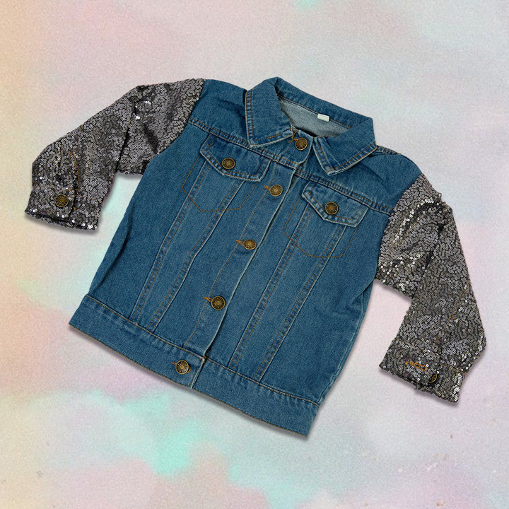 Personalized Kids Unicorn Hand Patch Denim Jacket| Cloth238