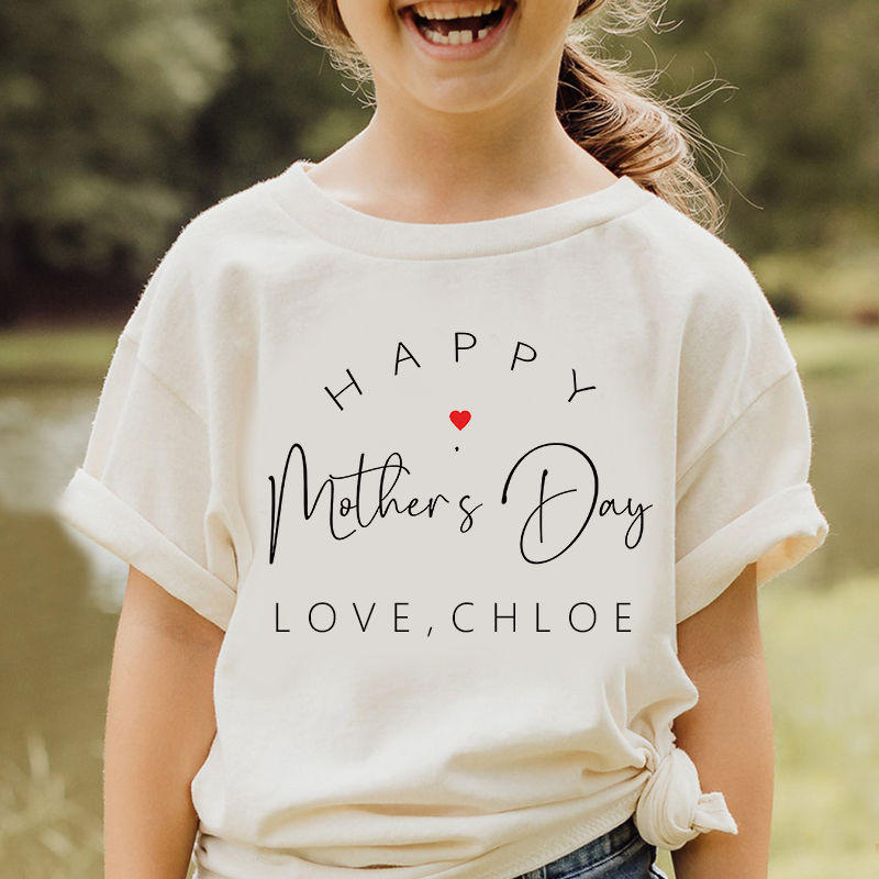 Personalized Kid Happy Mother's Day T-Shirt| Cloth1438