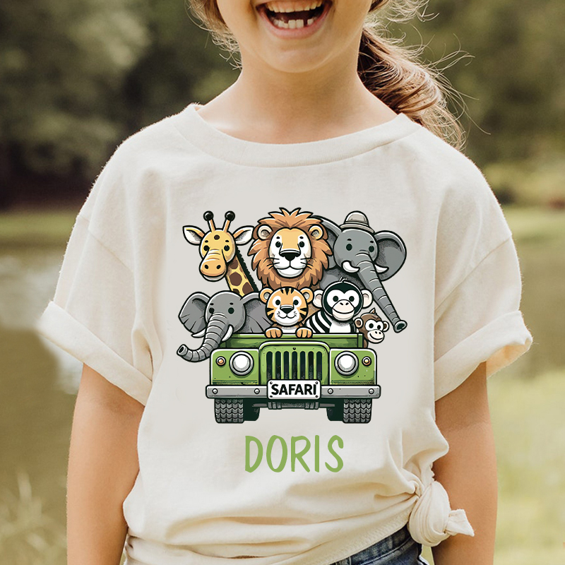 Personalized Kid Safari Birthday Cozy T-Shirt| Cloth1445