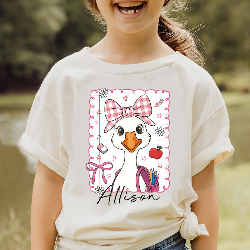 Personalized Kids Back To School Goose T-Shirt| Cloth1482