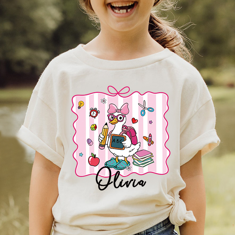 Personalized Kids Back To School Goose T-Shirt| Cloth1483