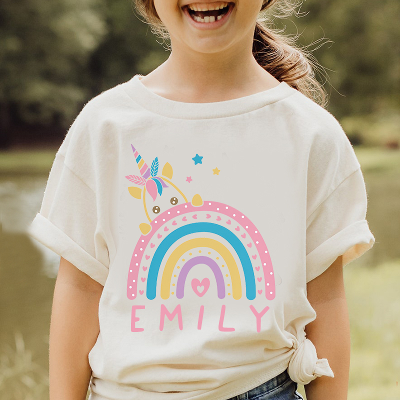 Personalized Girl Unicorn Birthday Party T-Shirt| Cloth1434