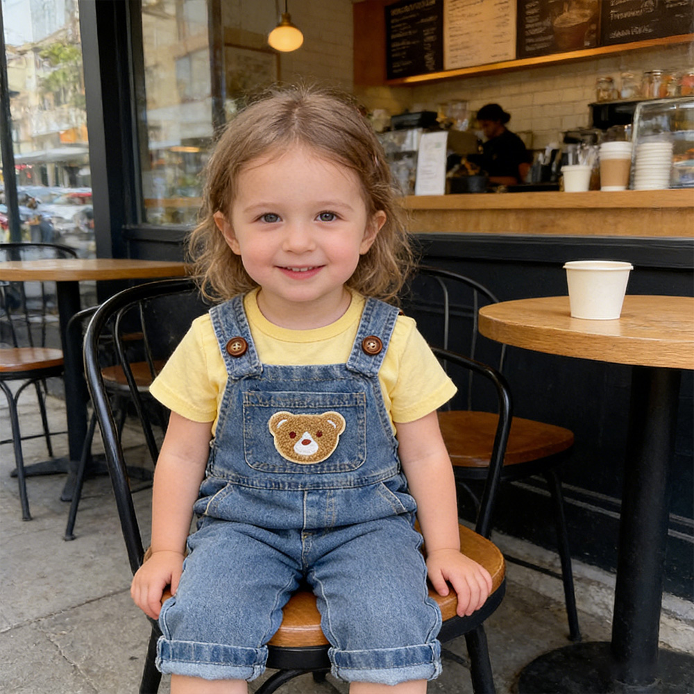  Kids Bear Denim Overalls| Pants43