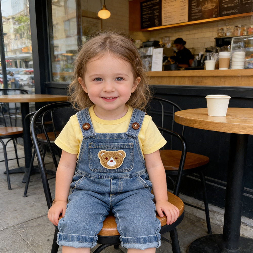  Kids Bear Denim Overalls| Pants43