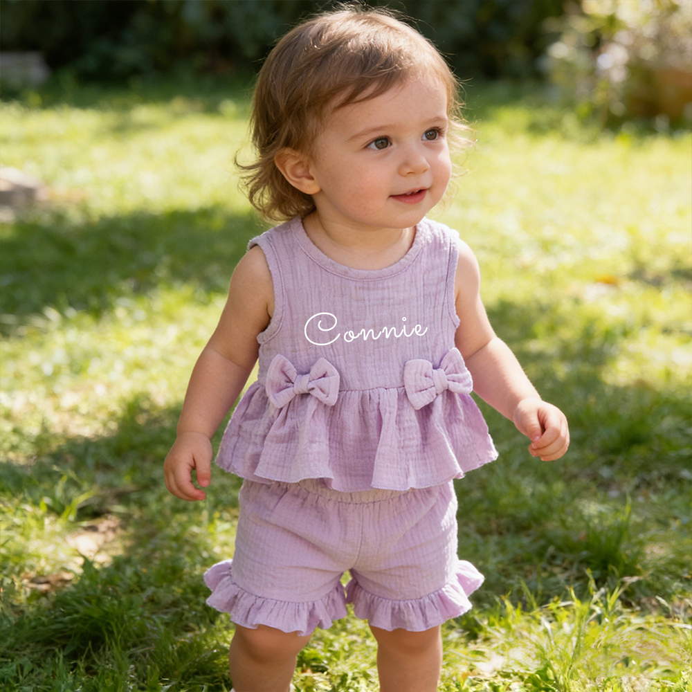 Personalized Girl Ruffle Two-PieceSet| Cloth274