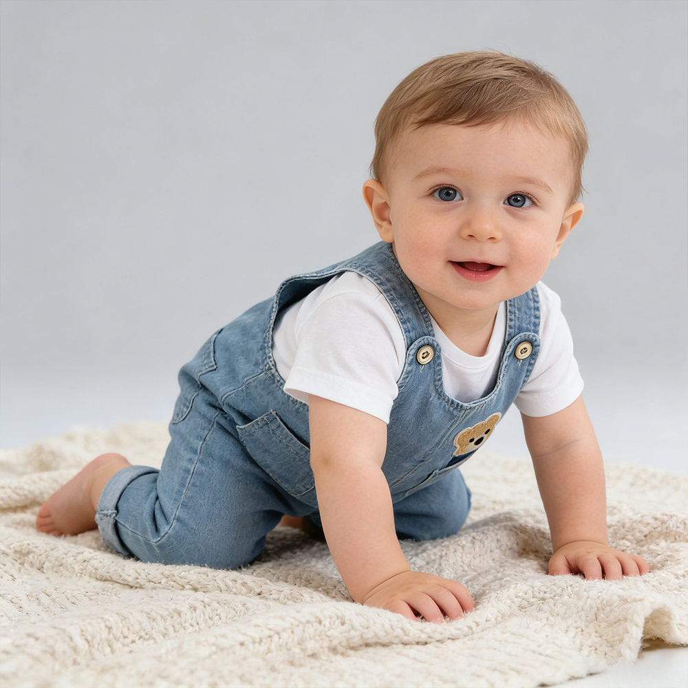 Personalized Boy Cute Bear Denim Overalls| Pants54