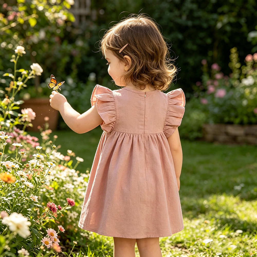 Personalized Girls Hand-Embroidered Name Ruffle Bubble Dress| Dress86