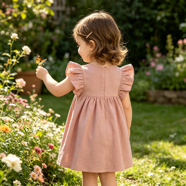 Personalized Girls Hand-Embroidered Name Ruffle Bubble Dress| Dress86