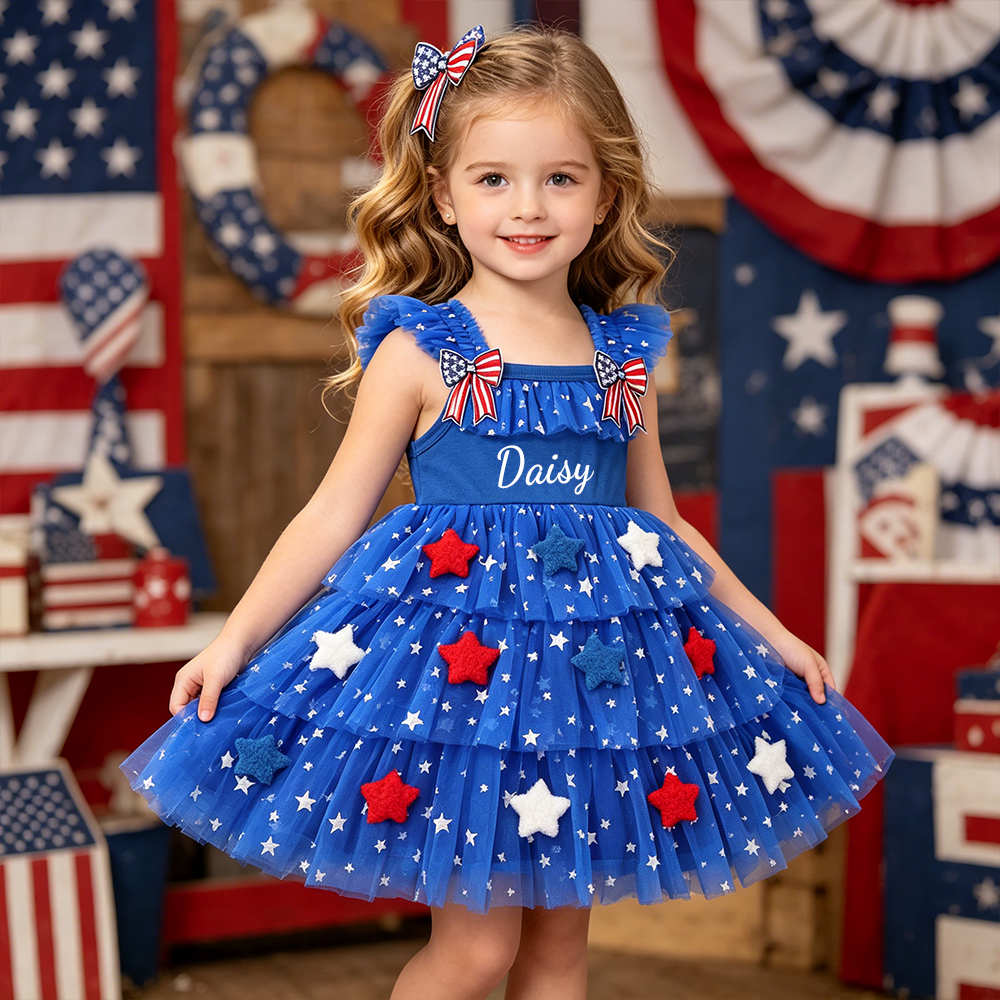Personalized 4th of July Star Tulle Tutu Dress| Dress101