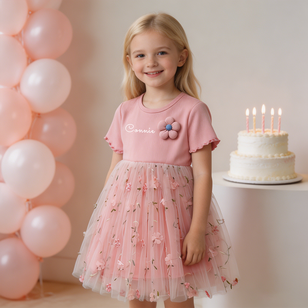 Personalized Girl Floral Summer Dress| Dress105
