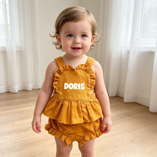 Personalized Baby Girl Summer  Two Piece Set| BBcloth140