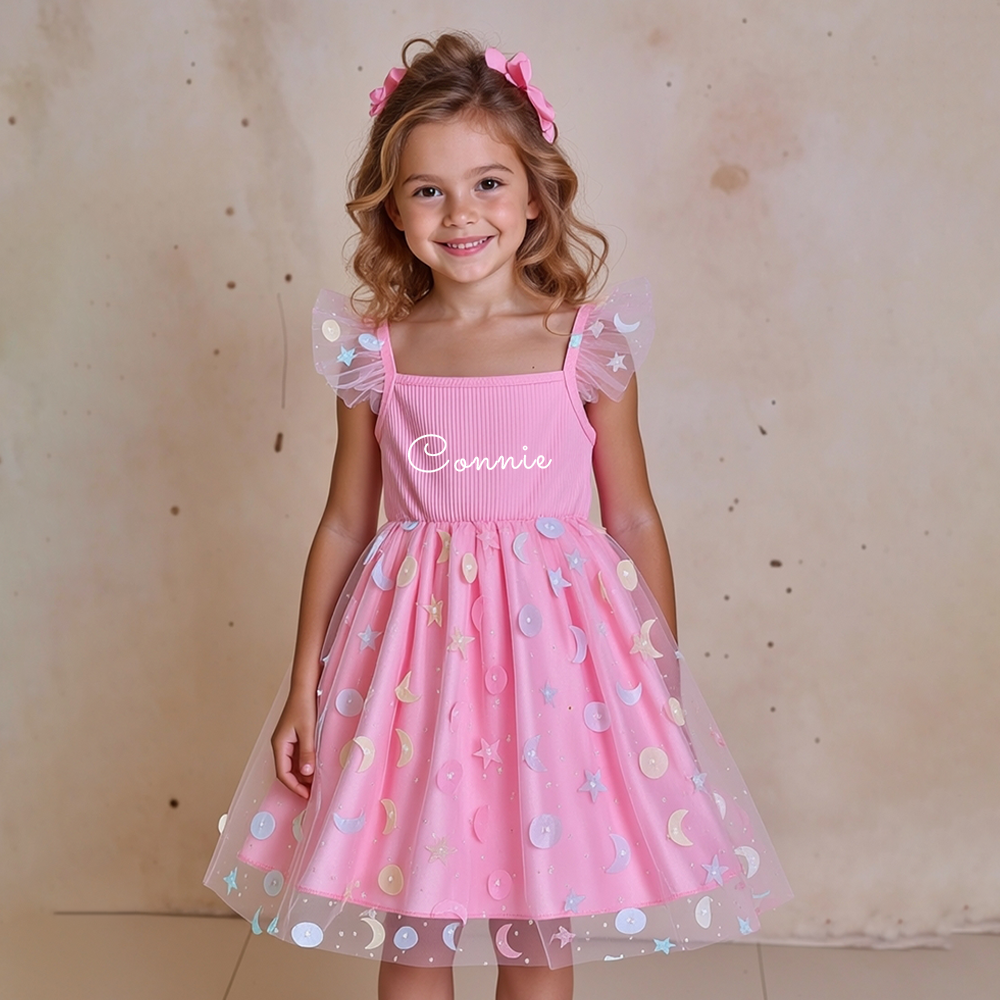Personalized Girl Pink Sparkle Tutu Dress| Dress110