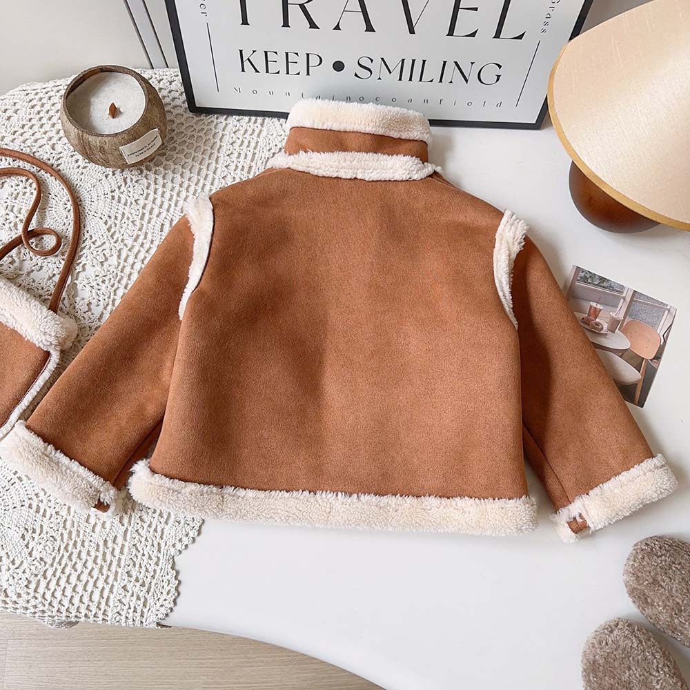 Personalized Fleece-Lined & Thickened Retro-Style Coat For Girls | Cloth292