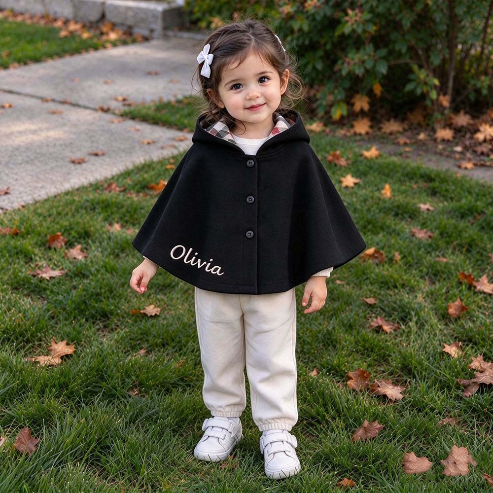Personalized Embroidered Kids Winter Warm Cape | Cloth296