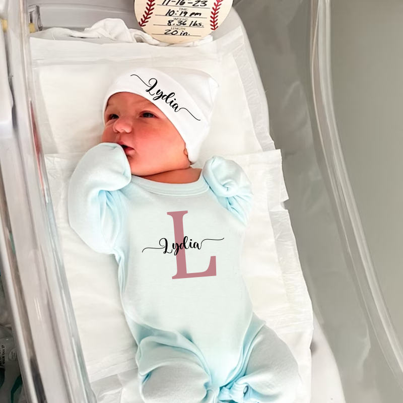 Personalized Baby Newborn Initial & Name Going Home Sets| BBCloth12