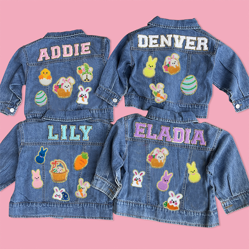Personalized Kids Eatser Denim Jacket| Cloth128