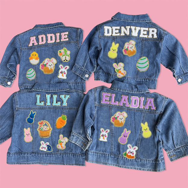 Personalized Kids Eatser Denim Jacket| Cloth128