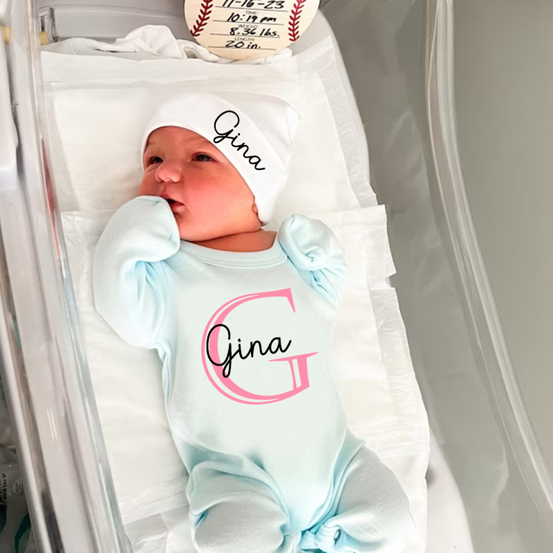 Personalized Baby With Hat Cozy Going Home Sets| BBCloth67