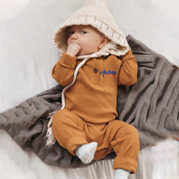 Personalized Baby Solid Color Cozy Onesie| BBcloth69