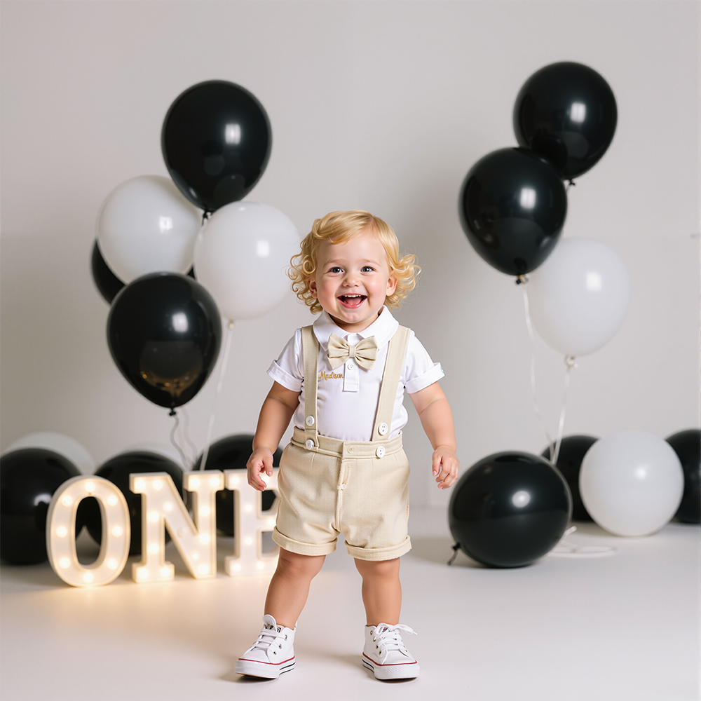 Personalized Baby Boy 3-Piece Birthday Outfit| BBcloth96