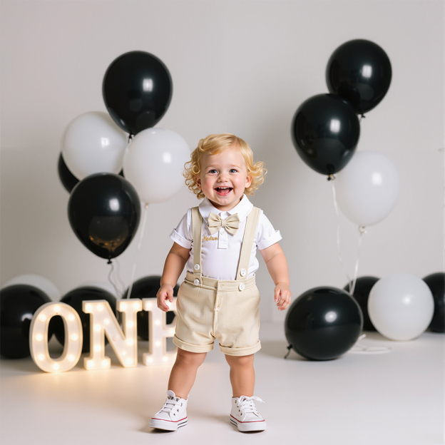 Personalized Baby Boy 3-Piece Birthday Outfit| BBcloth96