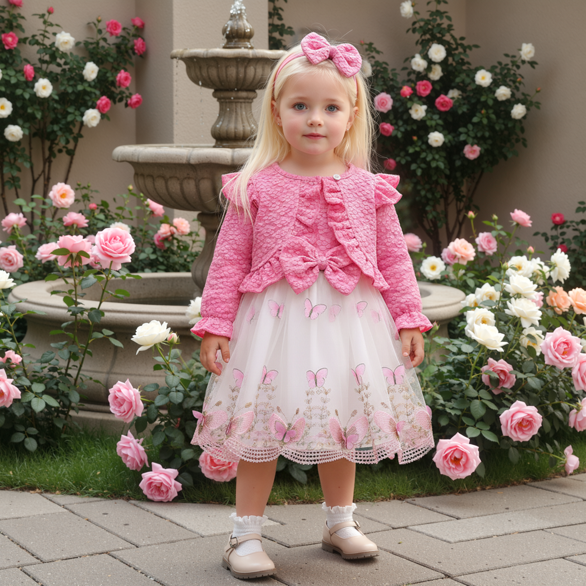 Personalized Girl  Floral Coat & Headband Casual Dress| Dress40