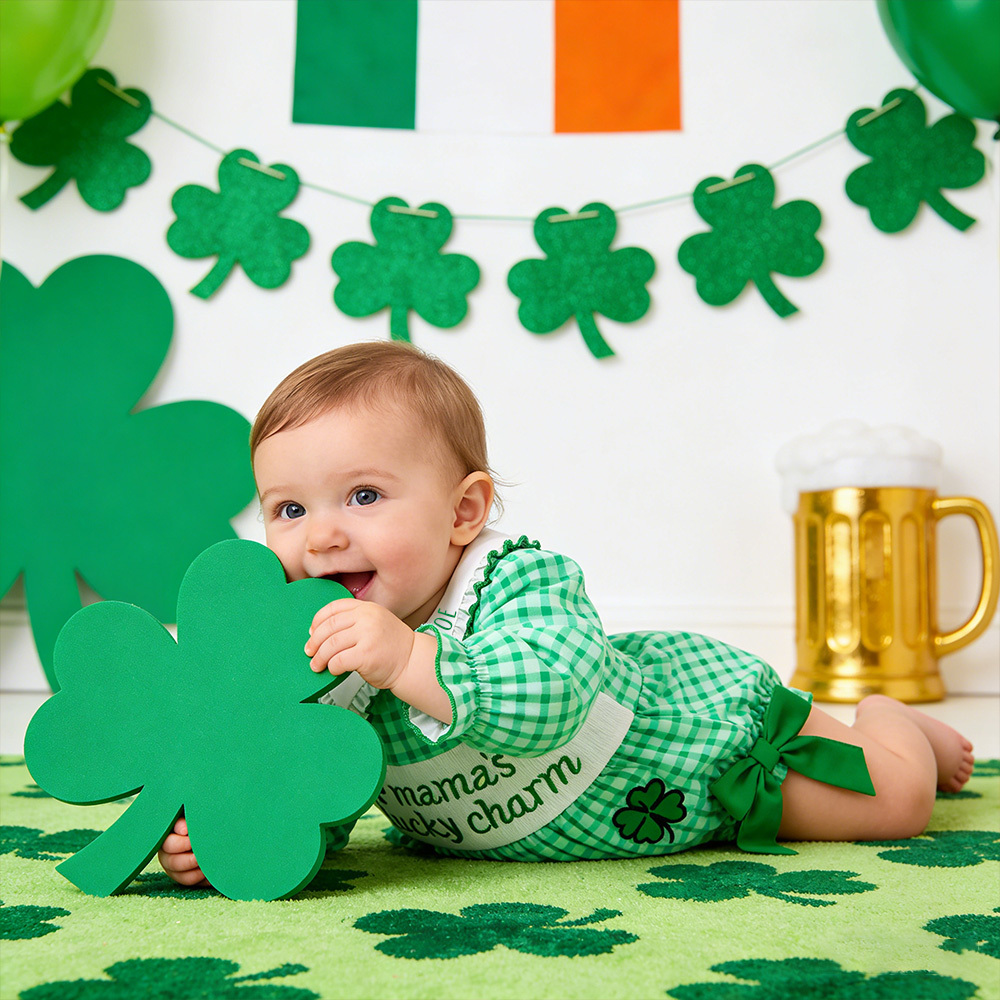 Personalized Baby Girl St. Patrick's Day Romper| BBcloth124