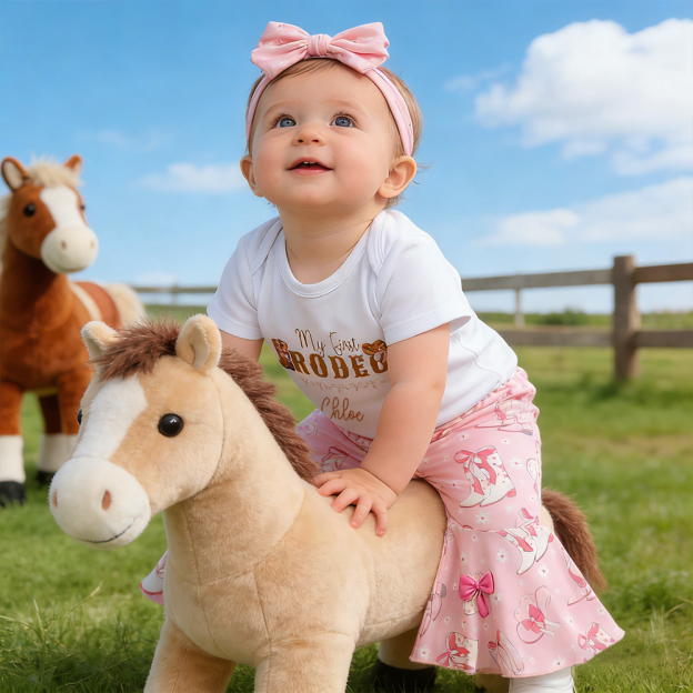Personalized Baby Girl Cow Print Outfit Set| BBcloth127