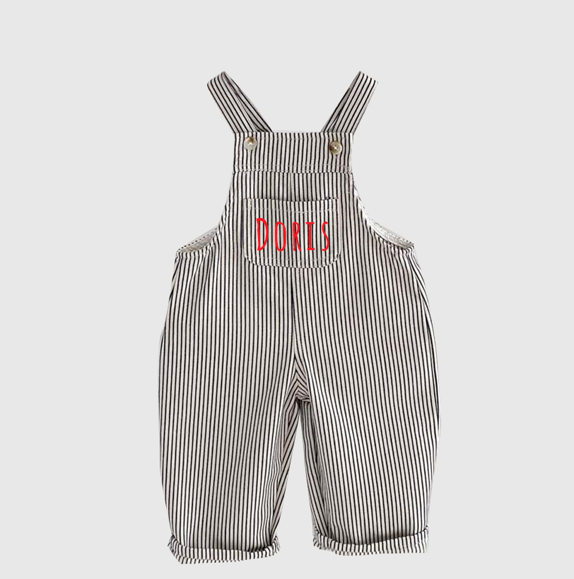 Personalized Kids Oversized Denim Overalls| Pants11