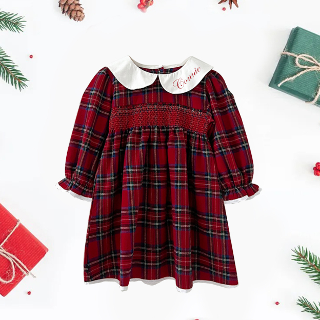 Personalized Girl Embroidered Christmas outfit| Cloth243