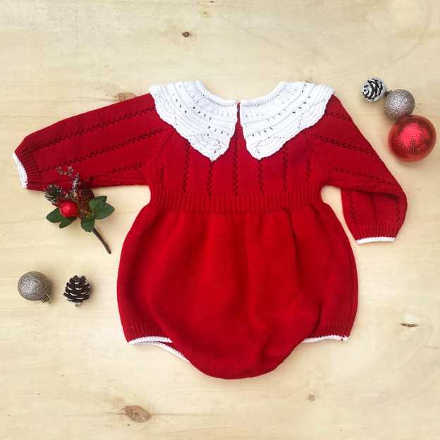 Personalized Baby Girl Christmas Embroidered Bubble Romper| BBcloth99