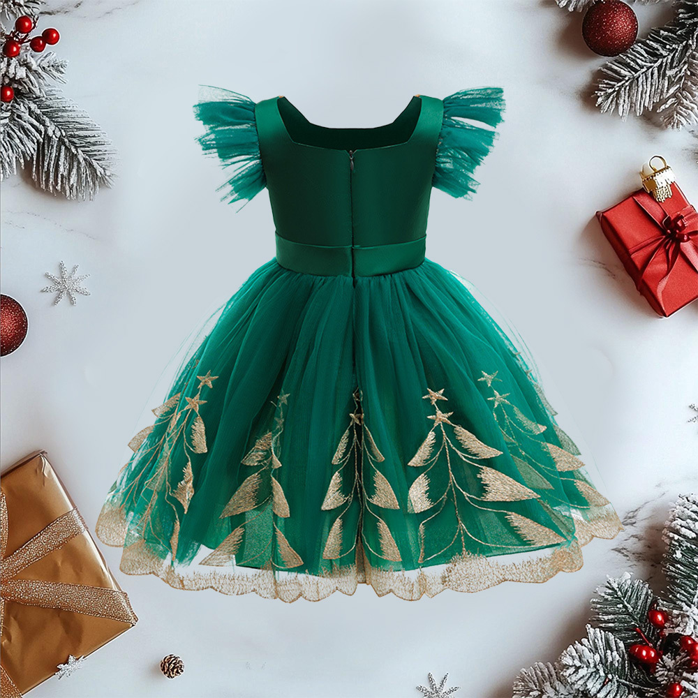 Personalized Girl Green Christmas Tutu Dress| YESMC35