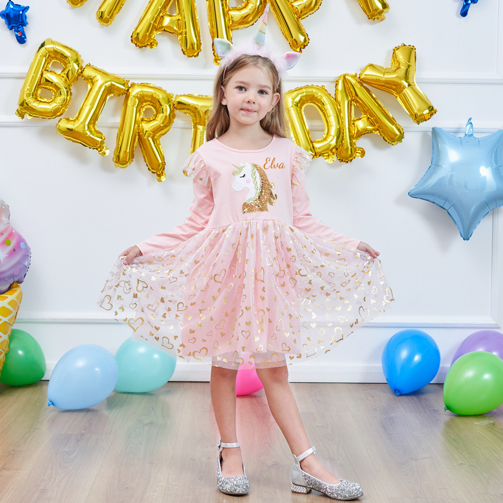 Personalized Girl Unicorn Birthday Dress| Dress09