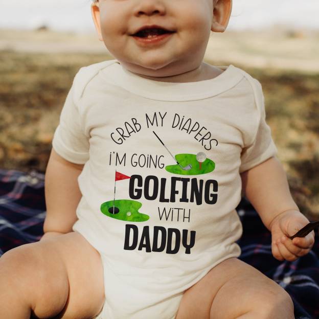Personalized I'm Going Golfing With Daddy Cozy Onesie| BBcloth2217