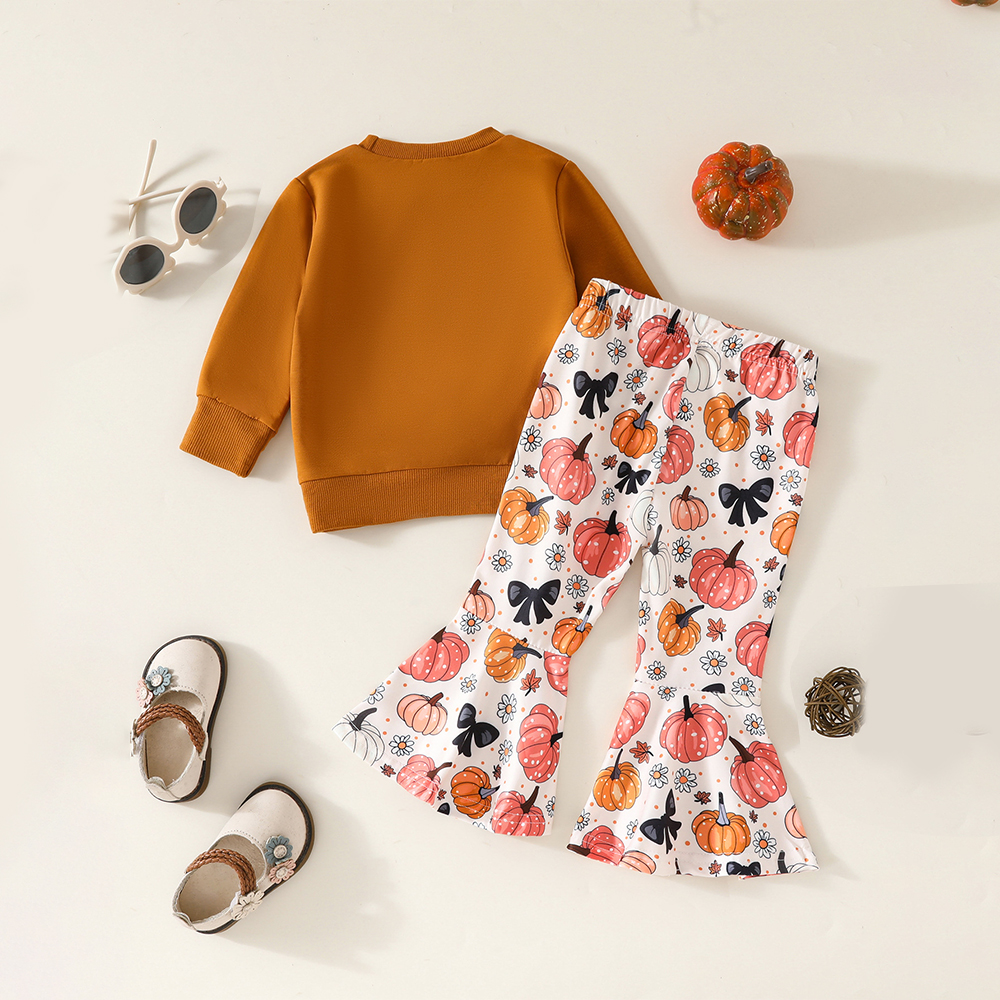 Personalized Baby Girl My Little Pumpkin Sweatshirt Set| YESHalloween07