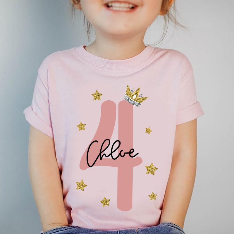 Personalized Girl Birthday Princess Theme T-Shirt| Cloth1449