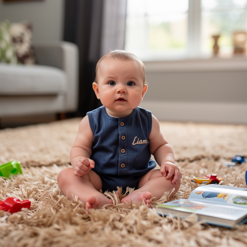 Personalized Embroidered Baby Summer Romper| BBcloth139