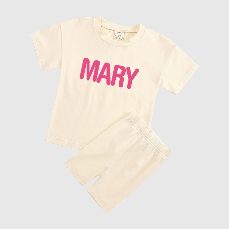 Personalized Kids Puff Vinyl Toddler Shorts Set| Cloth156