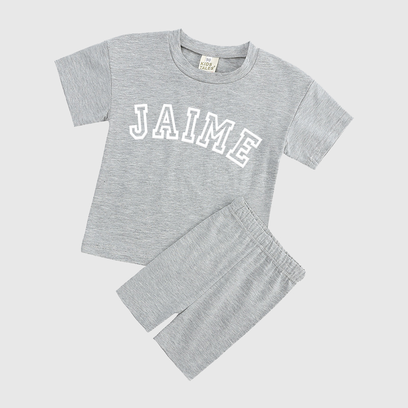 Personalized Kids Puff Vinyl Toddler Shorts Set| Cloth156