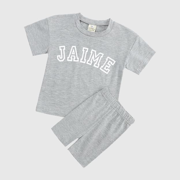 Personalized Kids Puff Vinyl Toddler Shorts Set| Cloth156