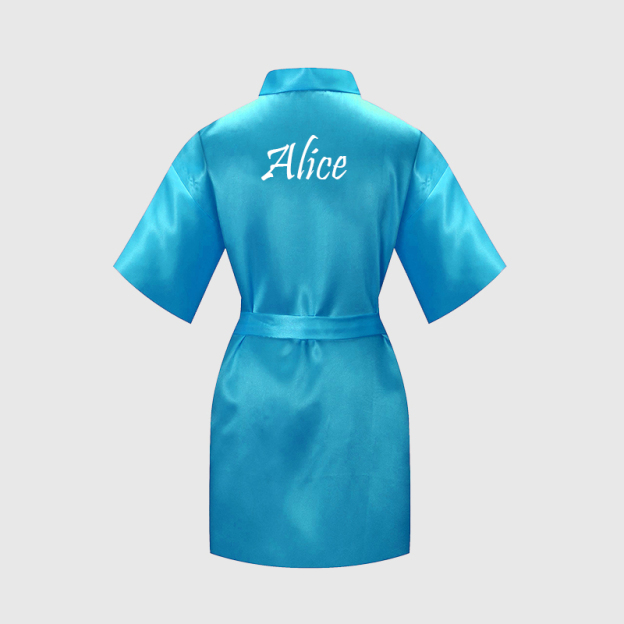 Personalized Girls Birthday Party Silk Robe| Cloth159