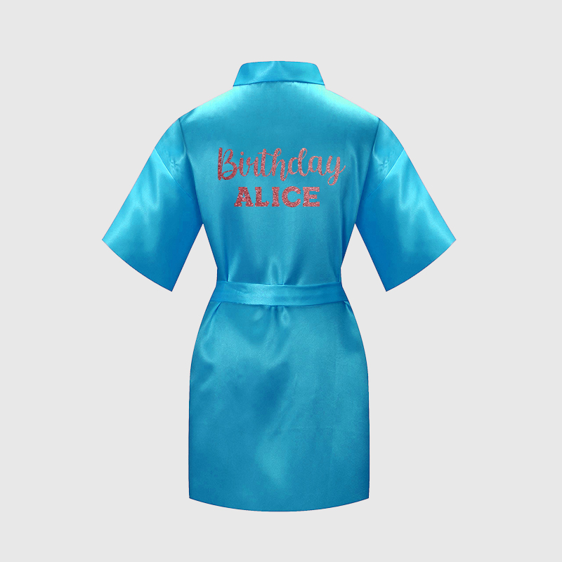 Personalized Girls Birthday Party Silk Robe| Cloth163