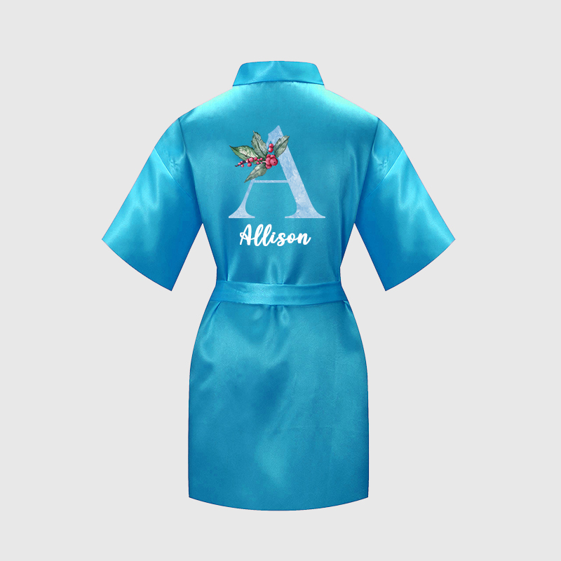 Personalized Girls Xmas Party Silk Robe| Cloth209