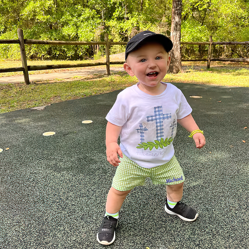 Personalized Kids Color Gingham shorts| Pants01