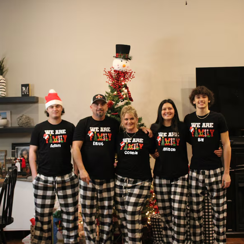 Personalized Family Christmas Monogrammed Name T-Shirt| Match0417