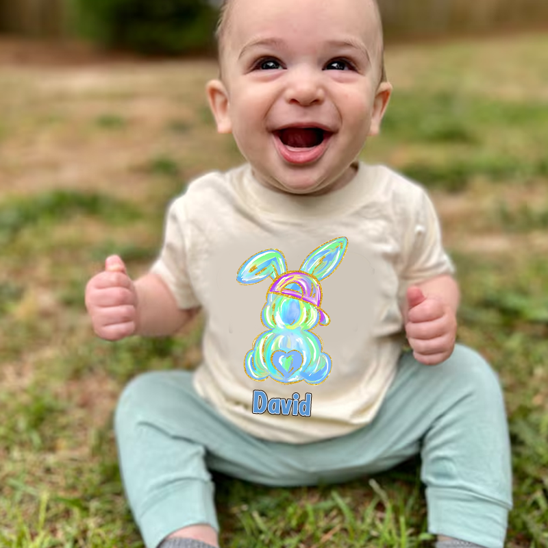 Personalized Kids Bunny Summer T-Shirt| Cloth1411