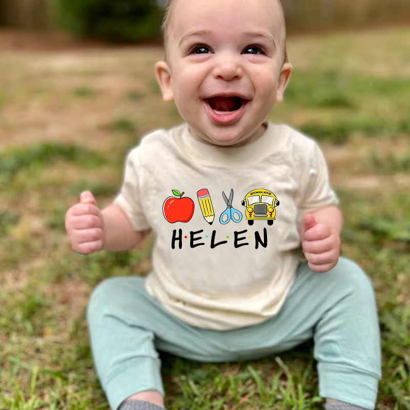 Personalized Kids Back To School Name T-Shirt| Cloth1402